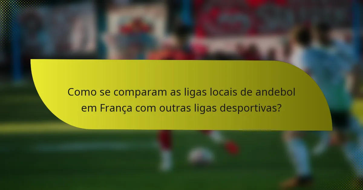 Como se comparam as ligas locais de andebol em França com outras ligas desportivas?