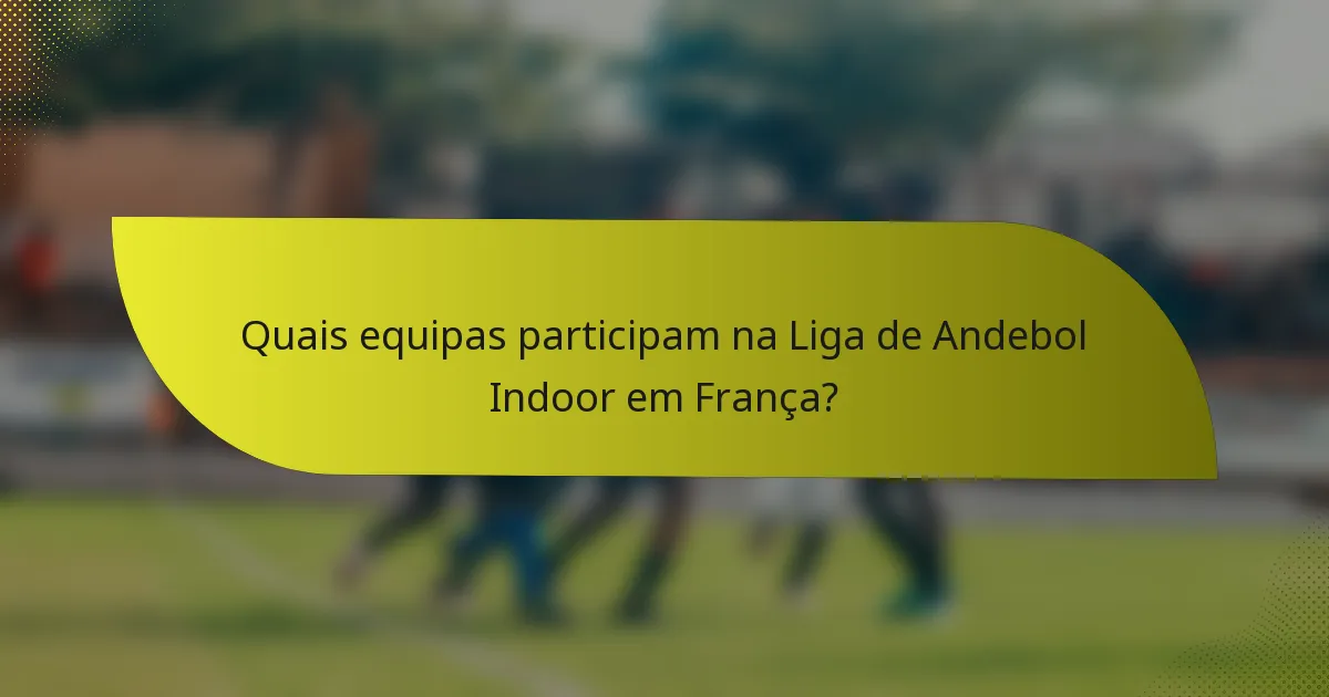 Quais equipas participam na Liga de Andebol Indoor em França?