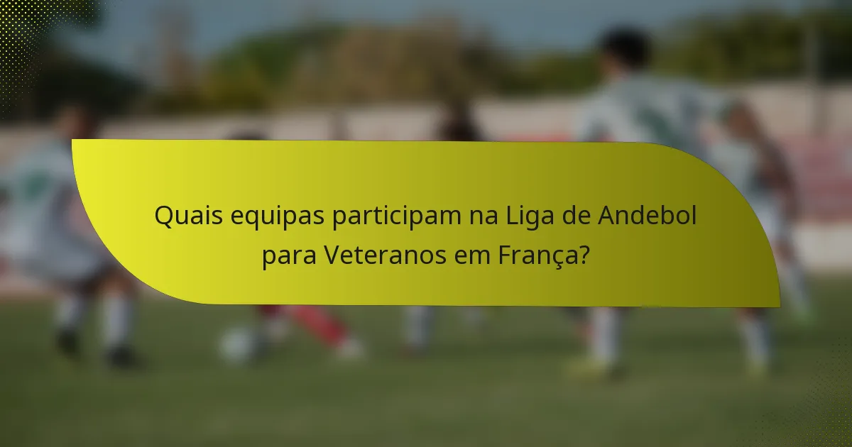 Quais equipas participam na Liga de Andebol para Veteranos em França?