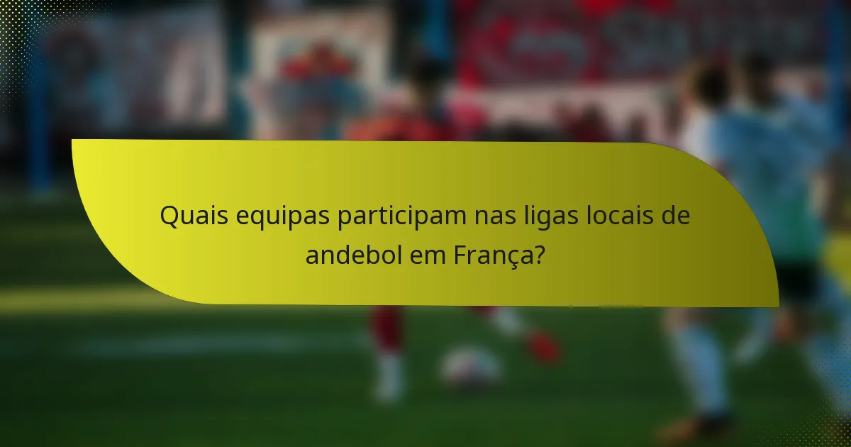 Quais equipas participam nas ligas locais de andebol em França?