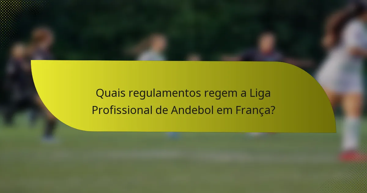 Quais regulamentos regem a Liga Profissional de Andebol em França?